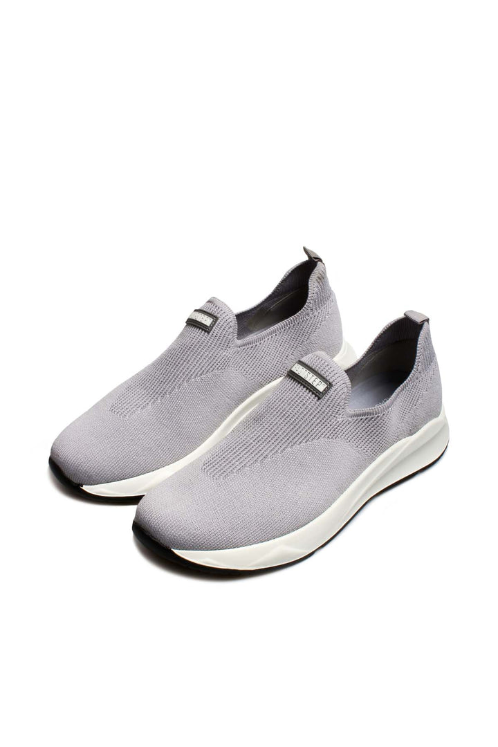 Men's Gray Knit Slip-On Sneakers-Wessi