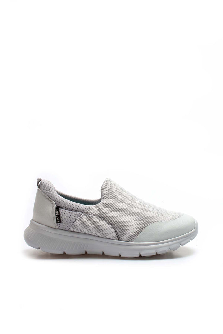 Men's Light Gray Slip-On Sneakers with Breathable Mesh Upper - Wessi