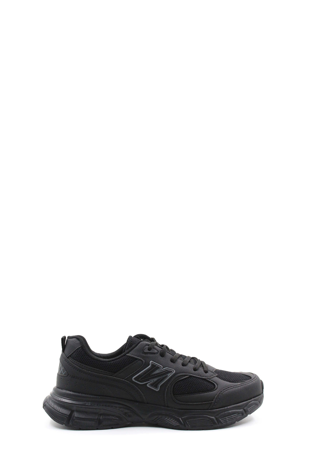 Men's All-Black Athletic Sneakers with Cushioned Sole - Wessi