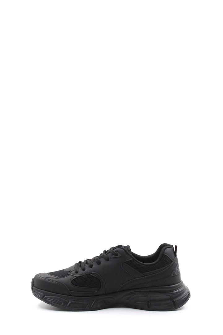 Men's All-Black Athletic Sneakers with Cushioned Sole - Wessi