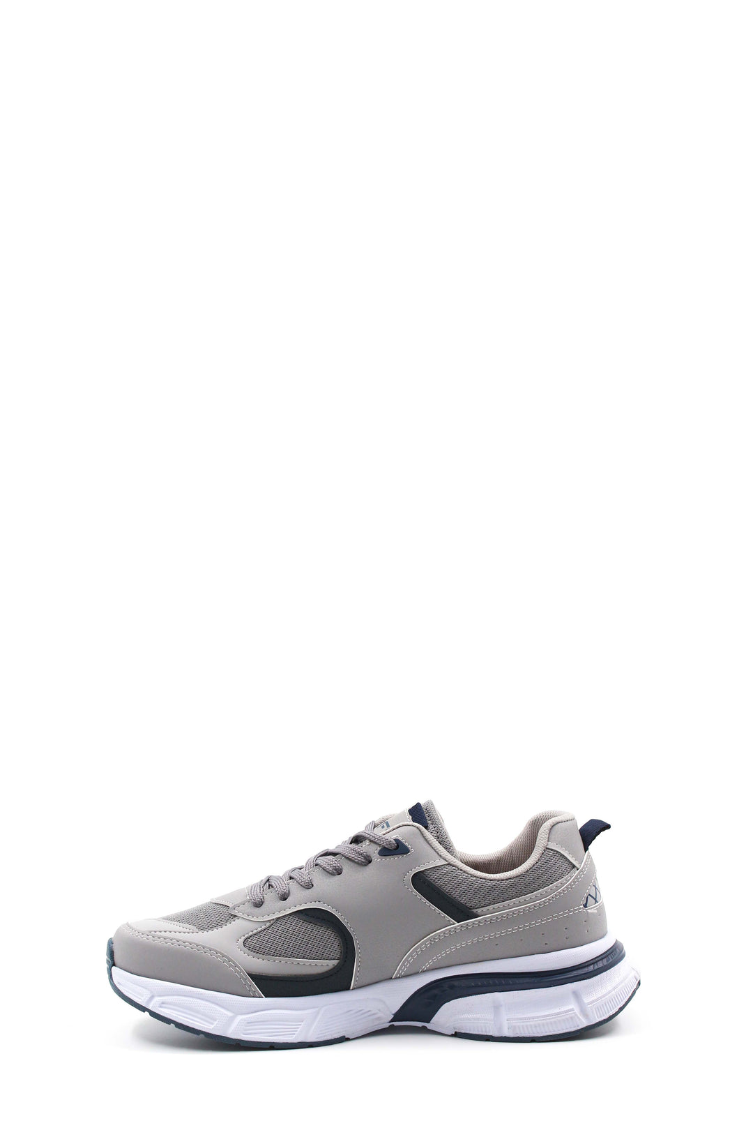 Men's Gray and Navy Athletic Sneakers with Cushioned Sole - Wessi