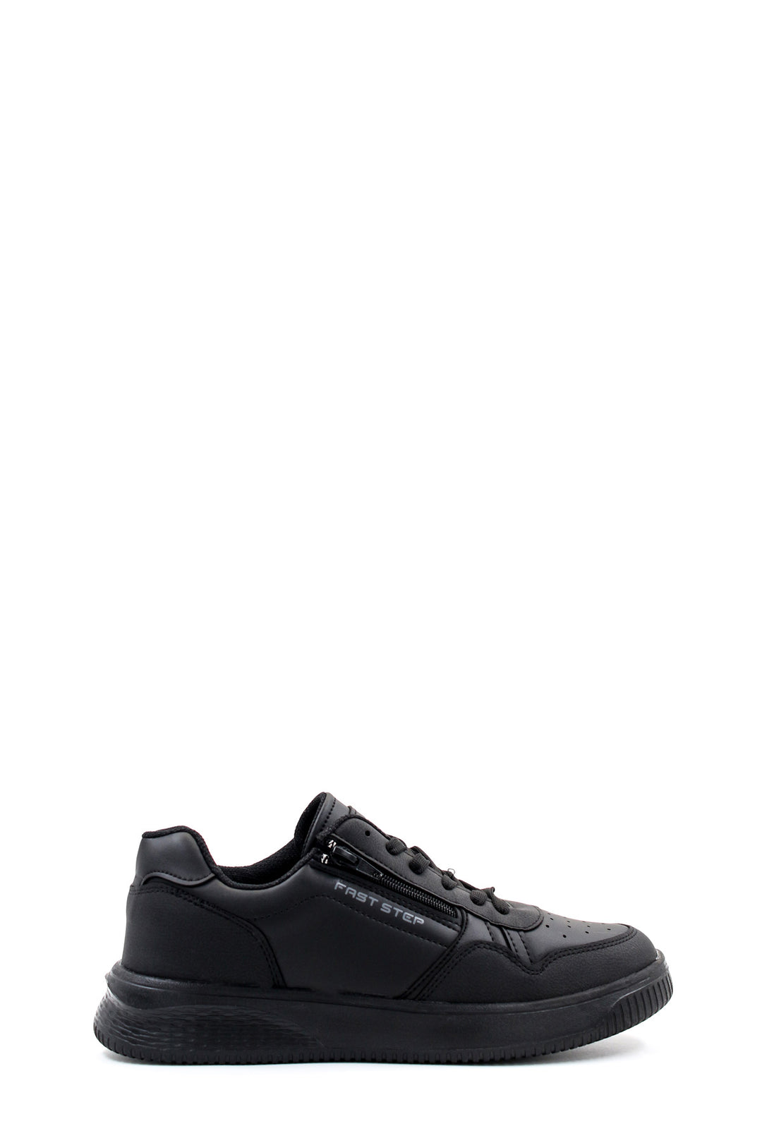 Men's Black Sporty Zip Sneakers - Wessi