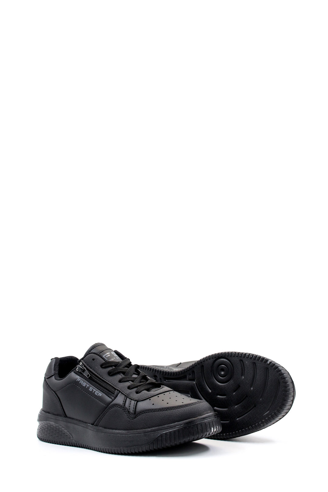 Men's Black Sporty Zip Sneakers - Wessi