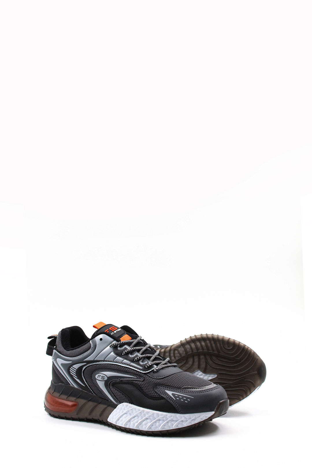 Men's Anthracite and Orange Athletic Running Shoes - Wessi