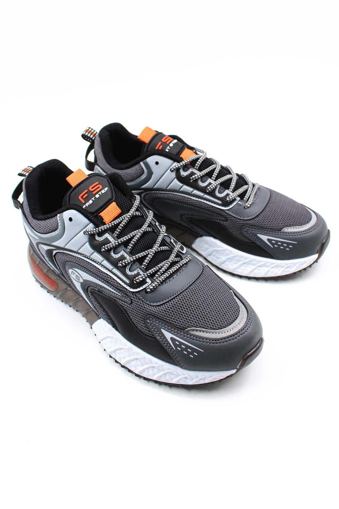 Men's Anthracite and Orange Athletic Running Shoes - Wessi