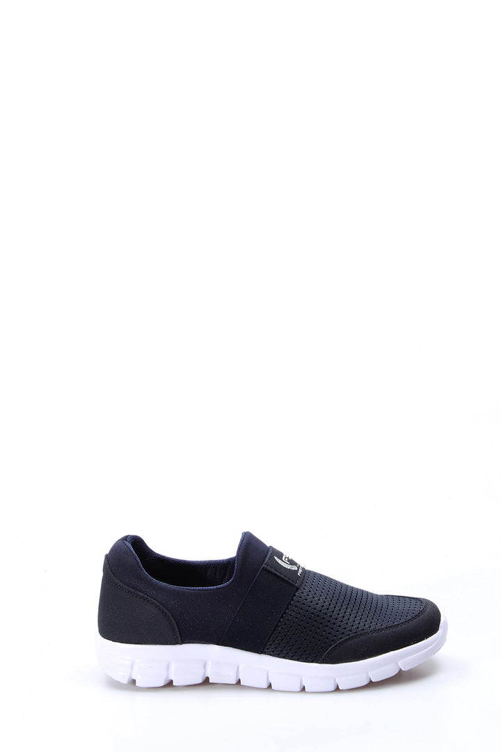 Men's Navy Slip-On Sneakers with Mesh Upper and White Sole - Wessi