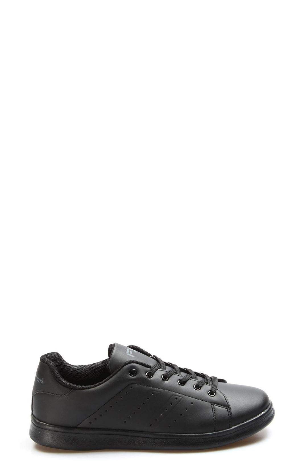 Men's Black Casual Leather Sneakers-Wessi