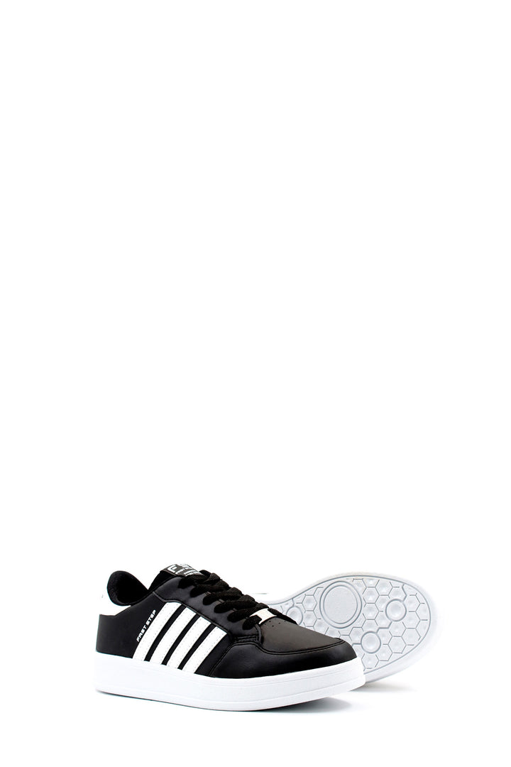 Men's Black and White Casual Sneakers - Wessi