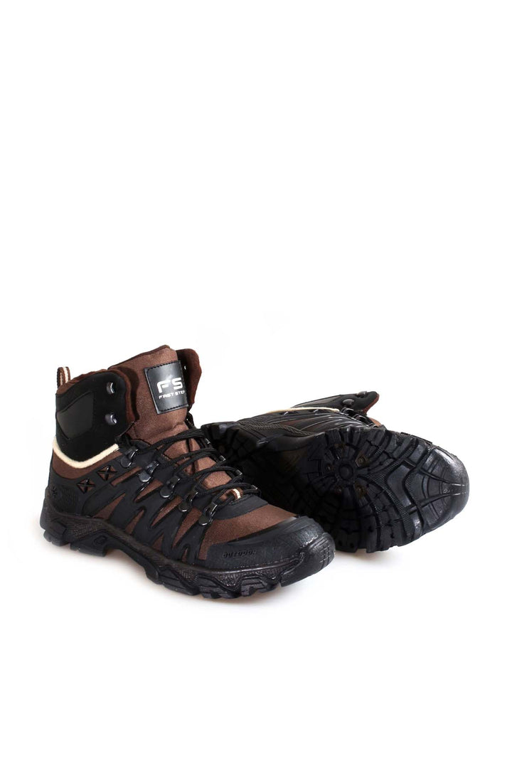 Botas de montaña resistentes para exteriores con detalles en negro y marrón para hombre - Wessi