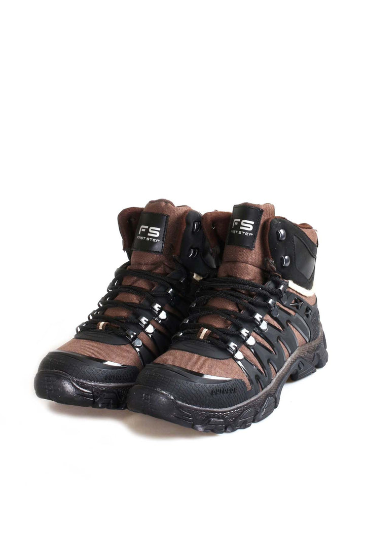 Botas de montaña resistentes para exteriores con detalles en negro y marrón para hombre - Wessi