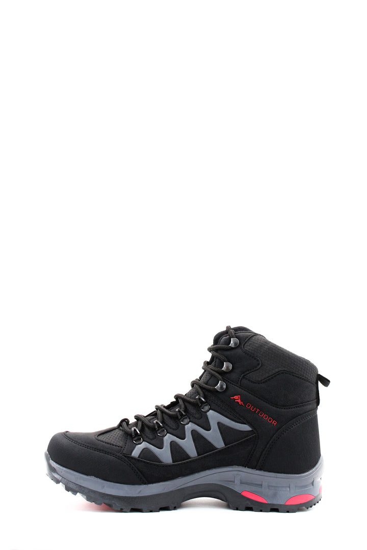 Men's Black Outdoor Hiking Boots-Wessi