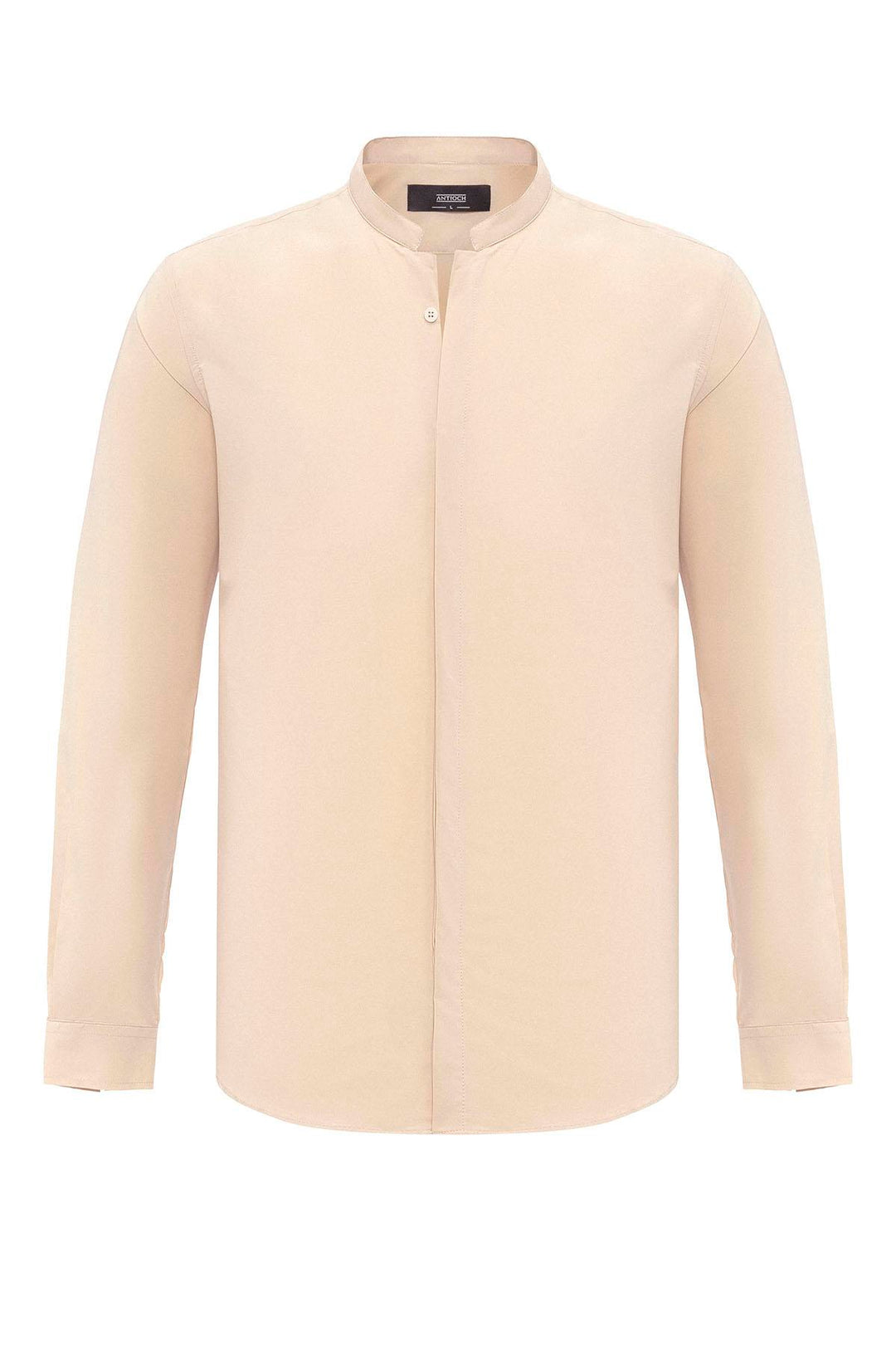 Beige Long Sleeve Men's Shirt - Wessi