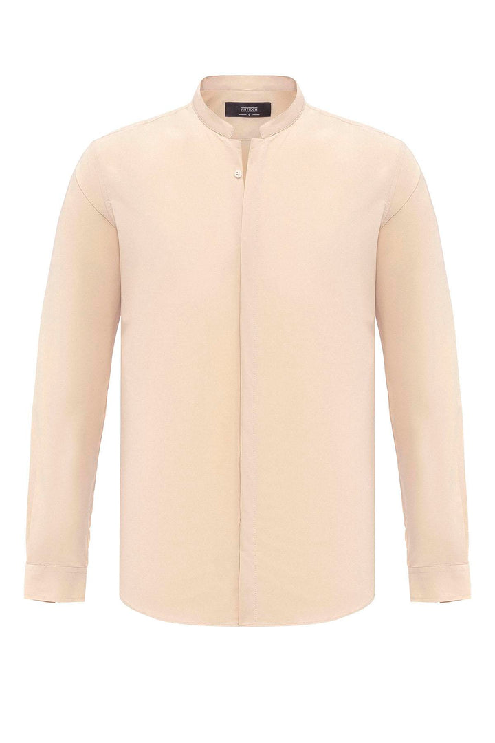 Beige Long Sleeve Men's Shirt - Wessi