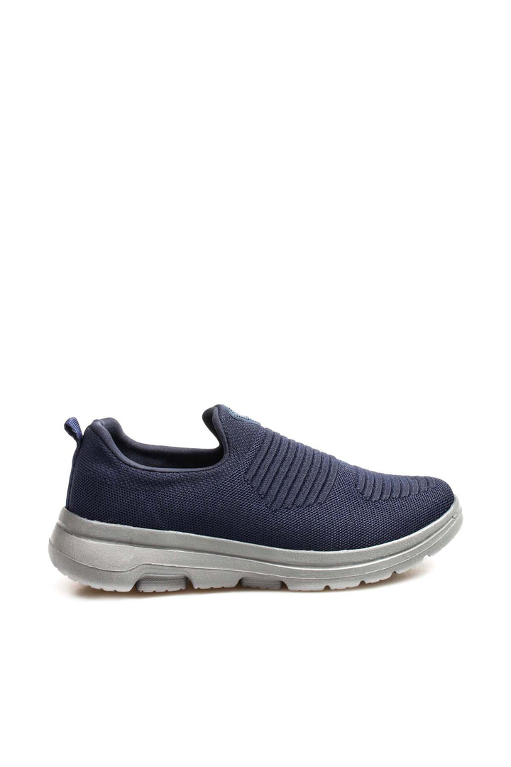 Men's Navy Slip-On Athletic Sneakers with Knit Upper - Wessi