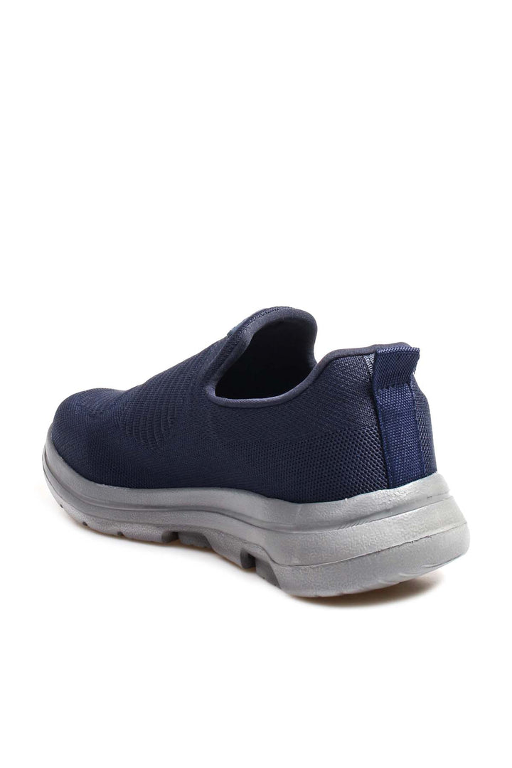 Men's Navy Slip-On Athletic Sneakers with Knit Upper - Wessi