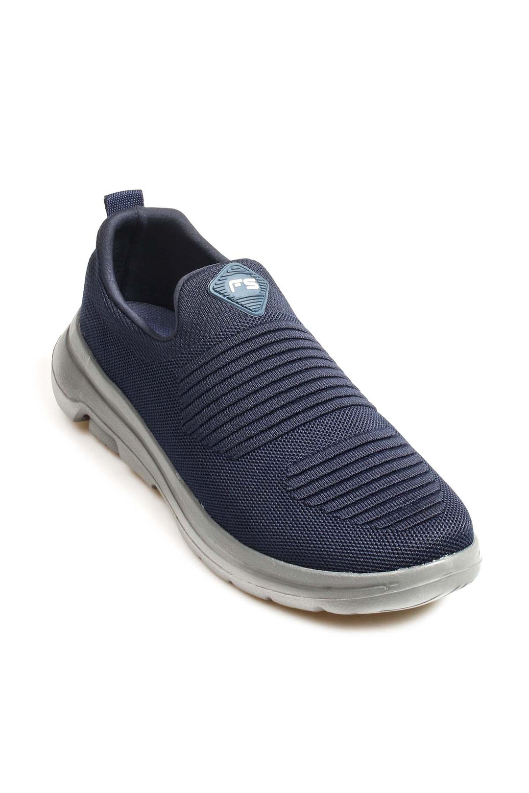 Men's Navy Slip-On Athletic Sneakers with Knit Upper - Wessi