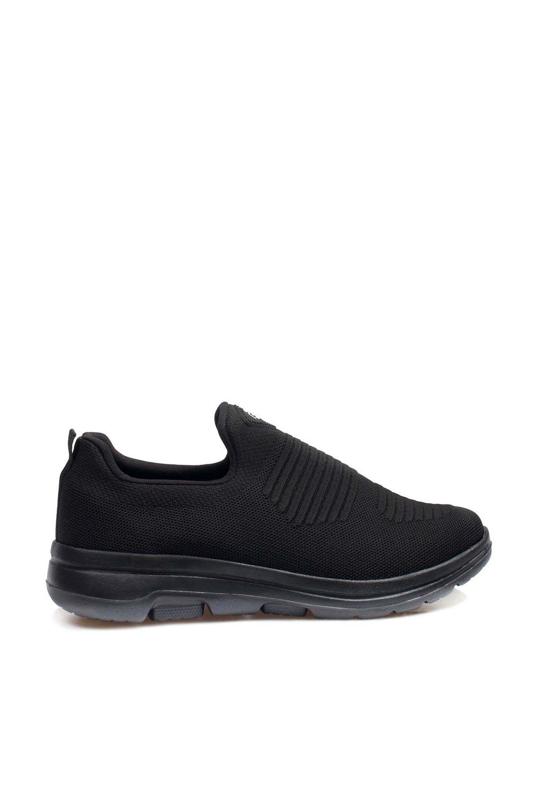 Men's Black Slip-On Athletic Sneakers with Knit Upper - Wessi