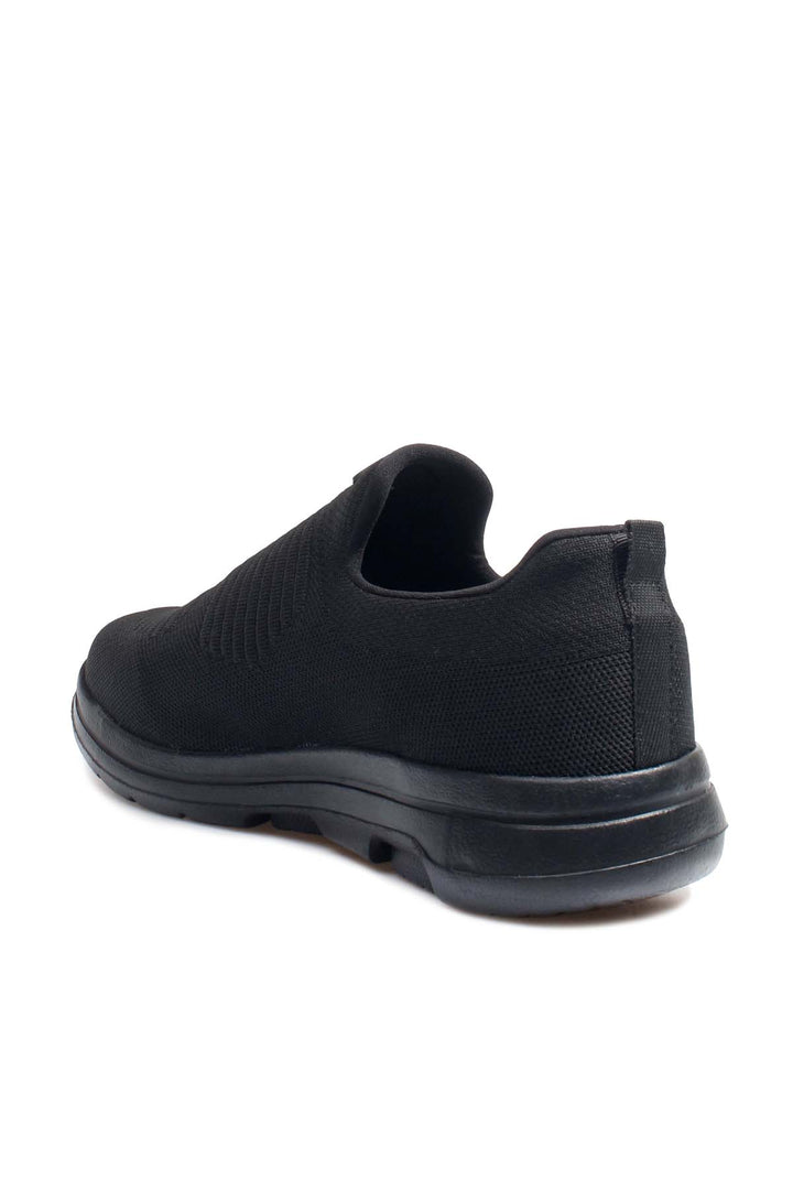 Men's Black Slip-On Athletic Sneakers with Knit Upper - Wessi