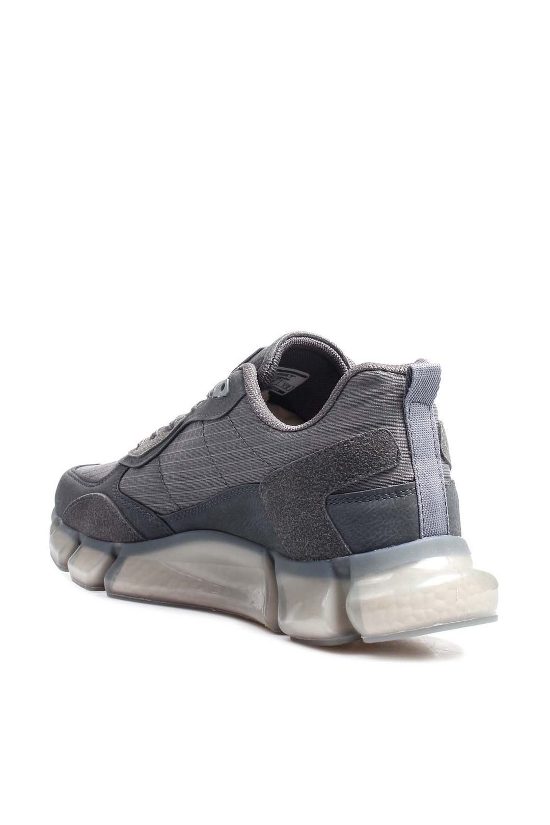 Men's Gray Athletic Sneakers with Transparent Sole and Yellow Accents - Wessi