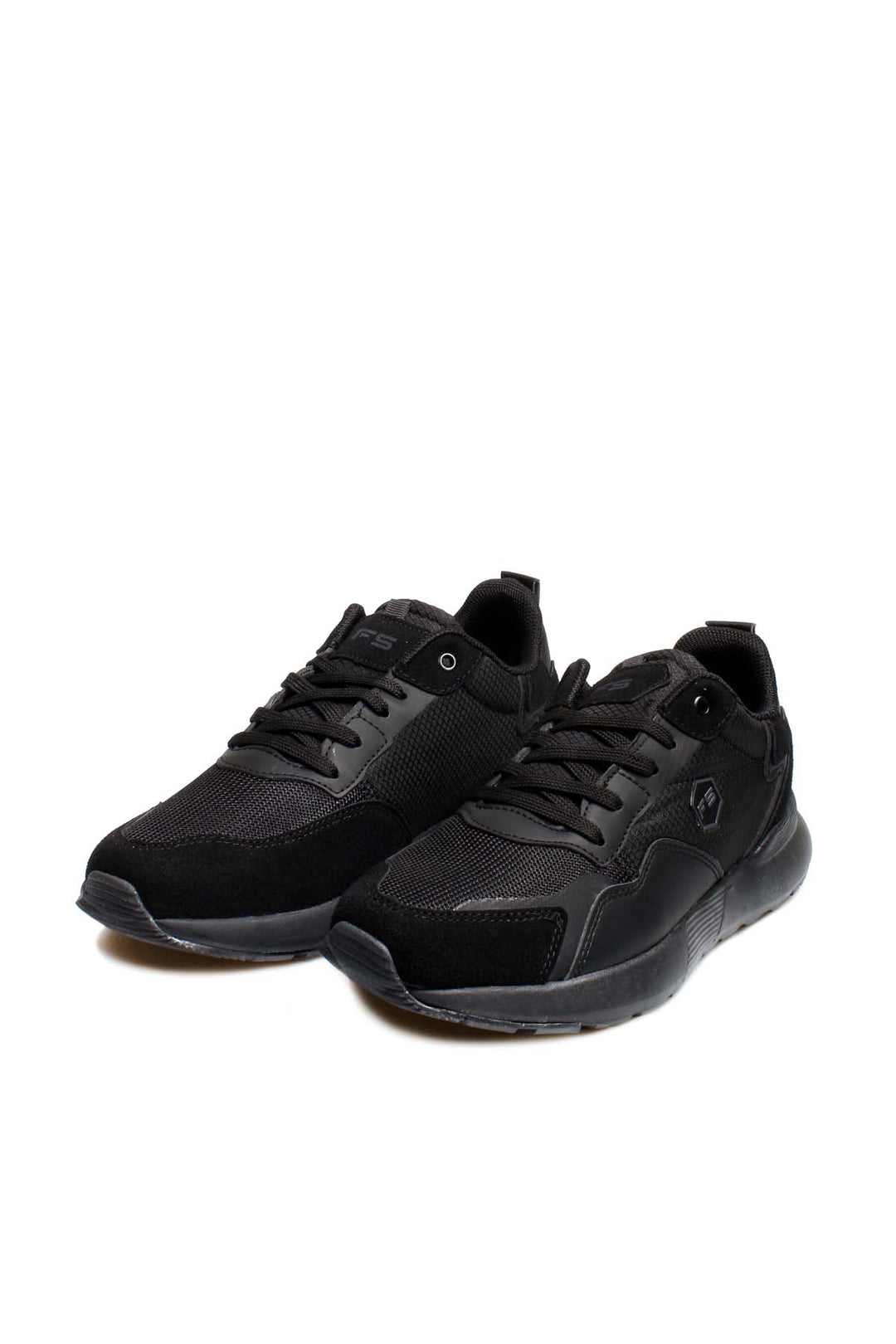 Men's Black Athletic Sneakers with Cushioned Sole - Wessi