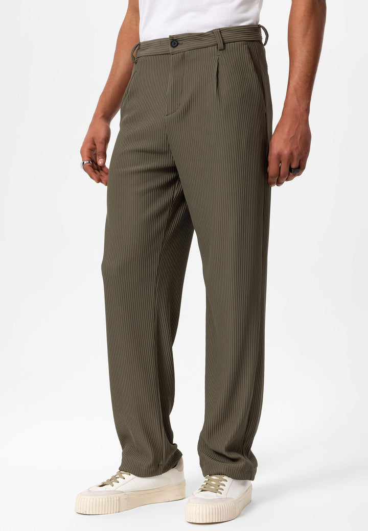 Men's Khaki Ribbed  Pants - Wessi