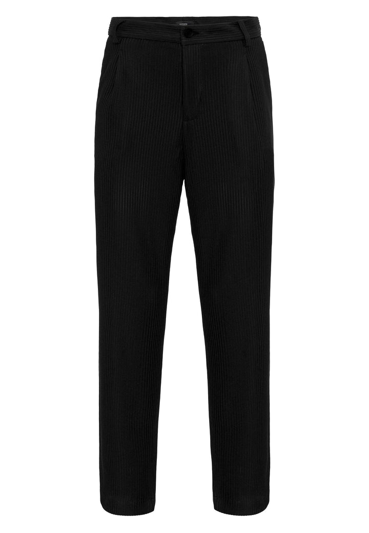 Men's Black Ribbed  Pants - Wessi