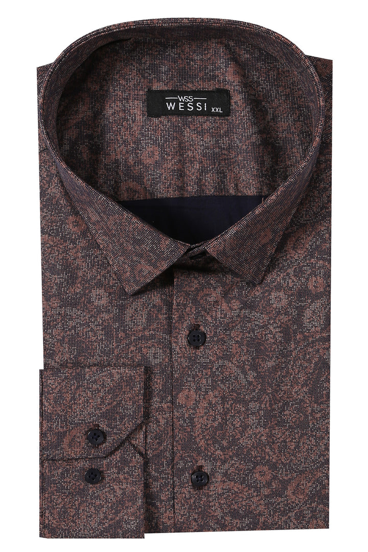 Chemise à motifs marron | Wessi - Wessi