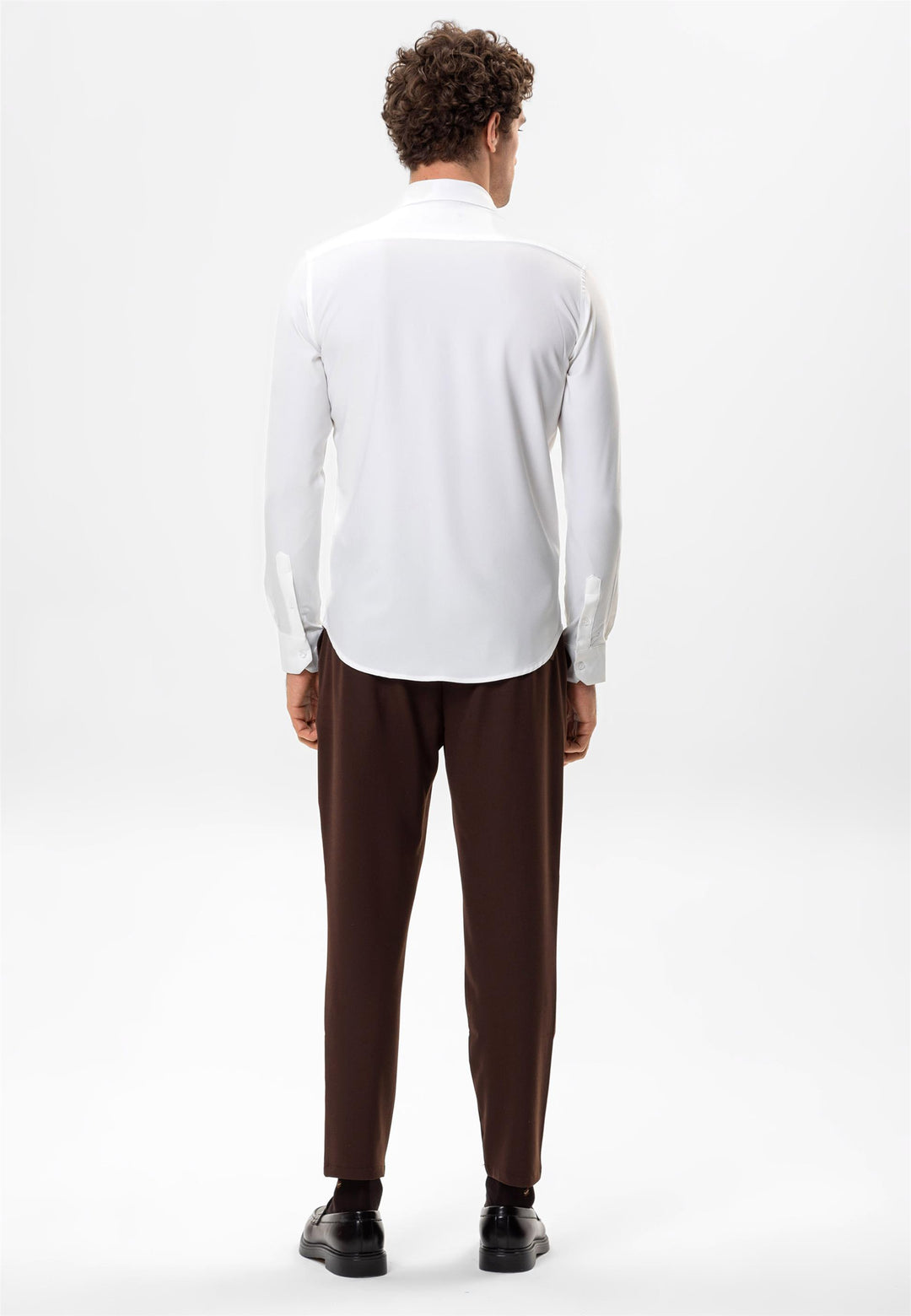 Camisa blanca de corte entallado para hombre - Wessi