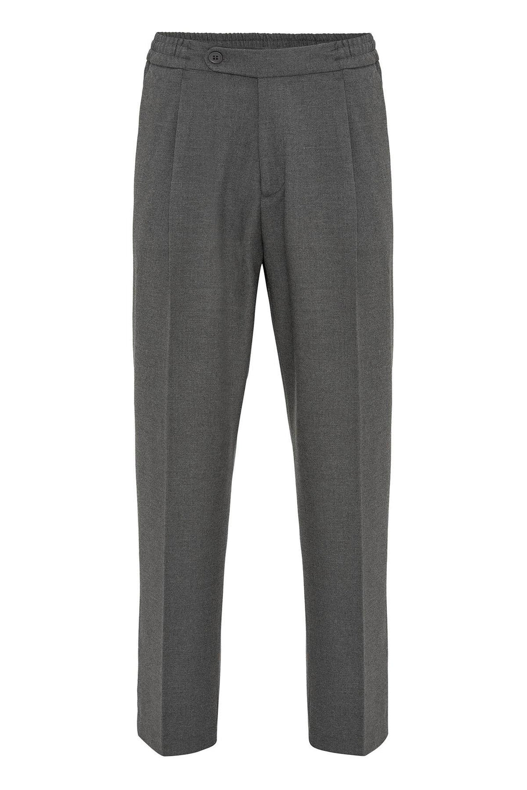 Gray Elastic Waist Baggy Men's Trousers - Wessi