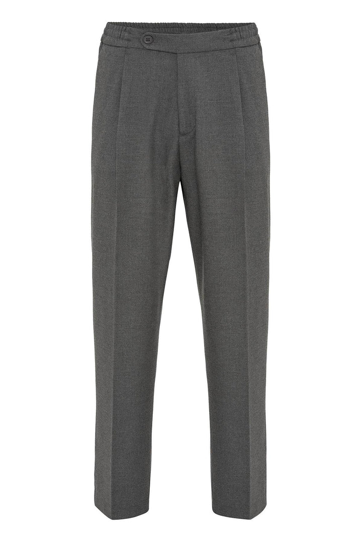 Gray Elastic Waist Baggy Men's Trousers - Wessi