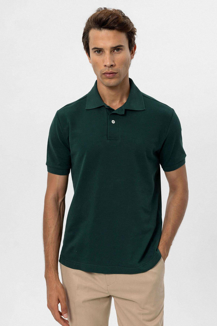 Camiseta de cuello alto color caqui para hombre - Wessi