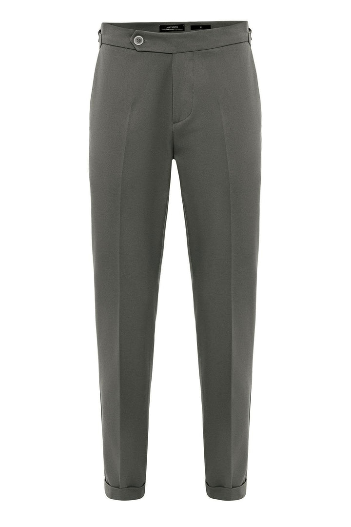 Pantalón caqui de corte regular y cintura alta para hombre - Wessi