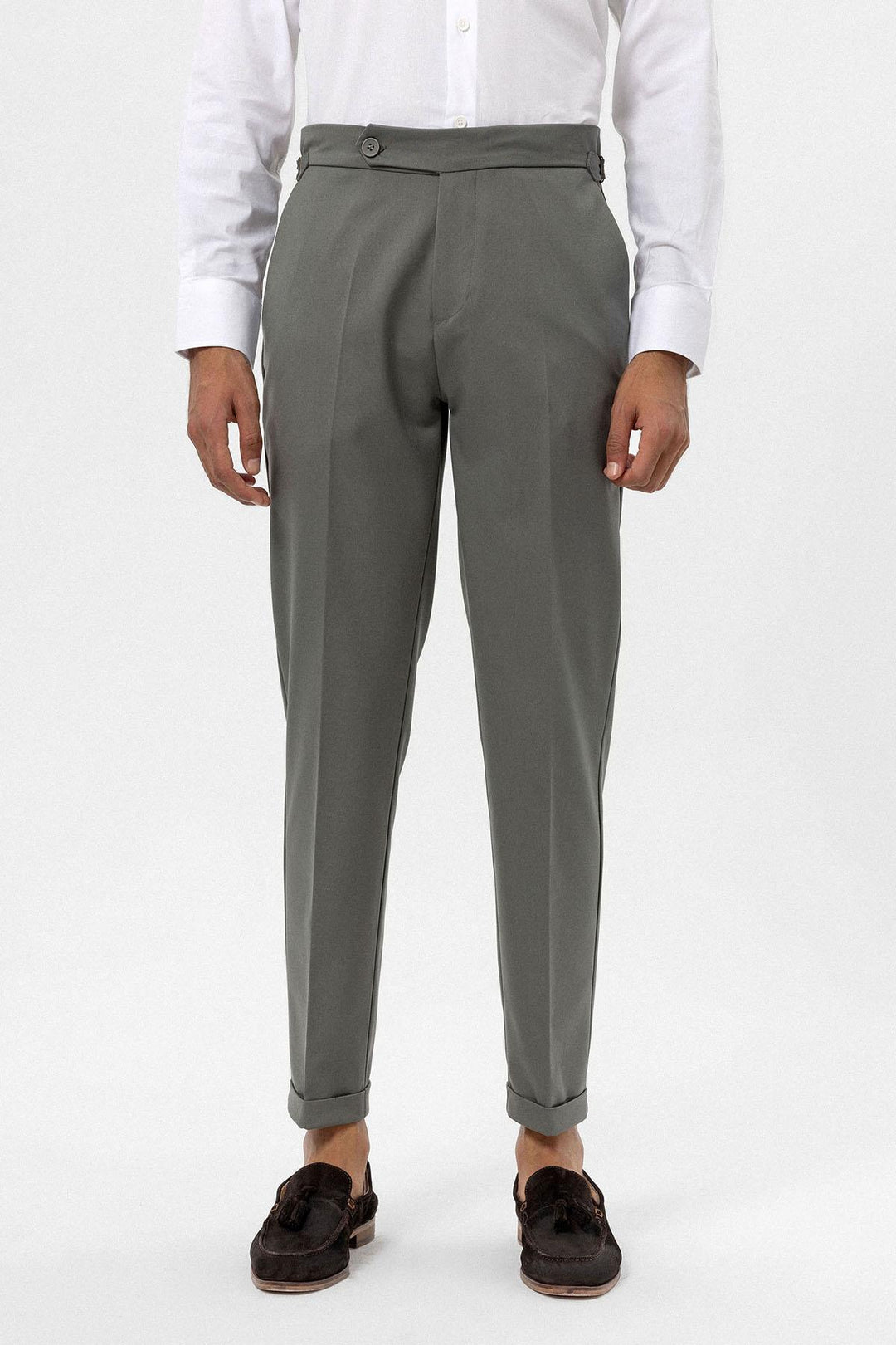 Pantalón caqui de corte regular y cintura alta para hombre - Wessi