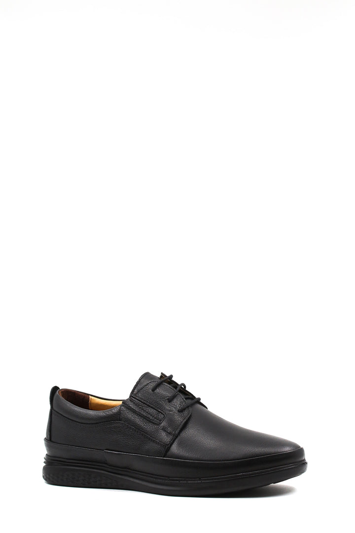 Black Leather Casual Lace-Up Shoes Wessi