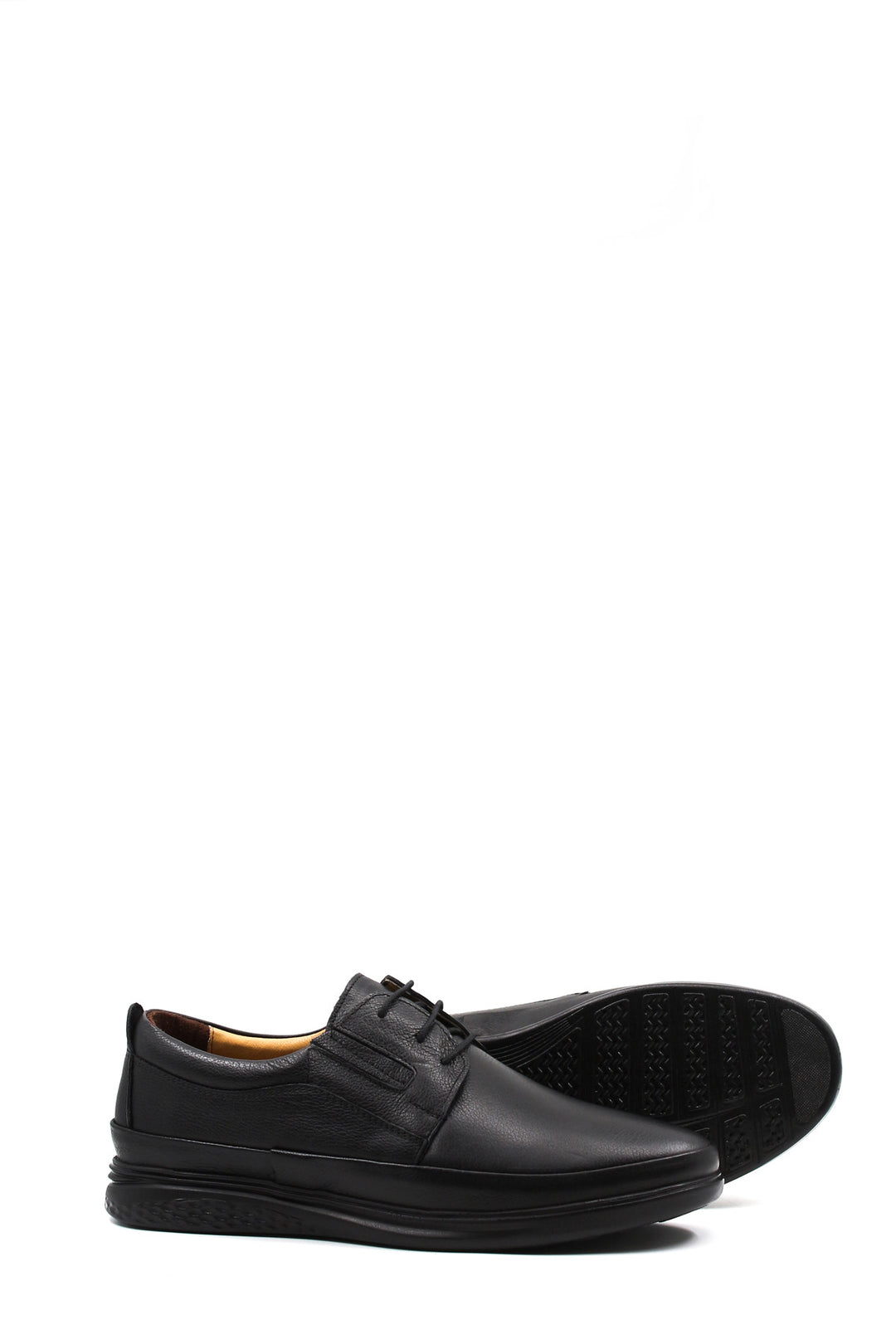 Zapatos Casuales Con Cordones De Piel Negro Wessi