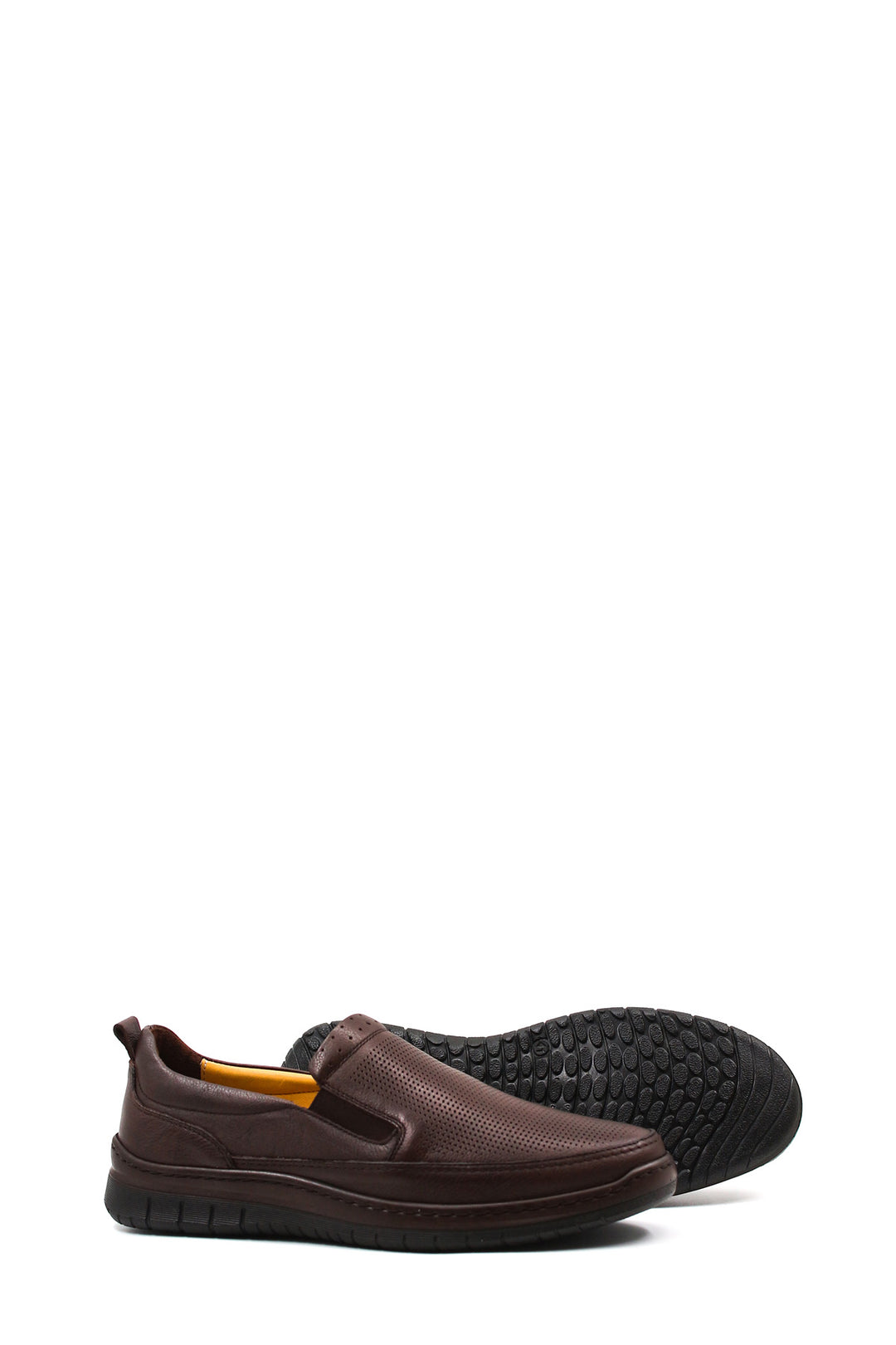 Brown Perforated Leather Slip-On-Wessi