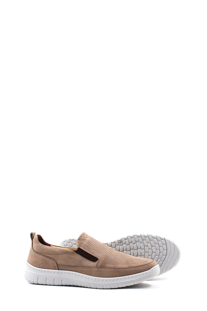 Beige Perforated Slip-On Sneakers-Wessi