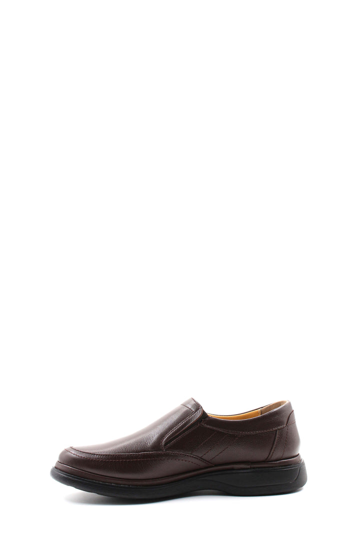 Brown Leather Slip-On Loafers-Wessi