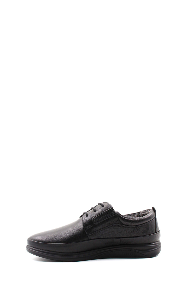 Black Leather Warm-Lined Shoes-Wessi