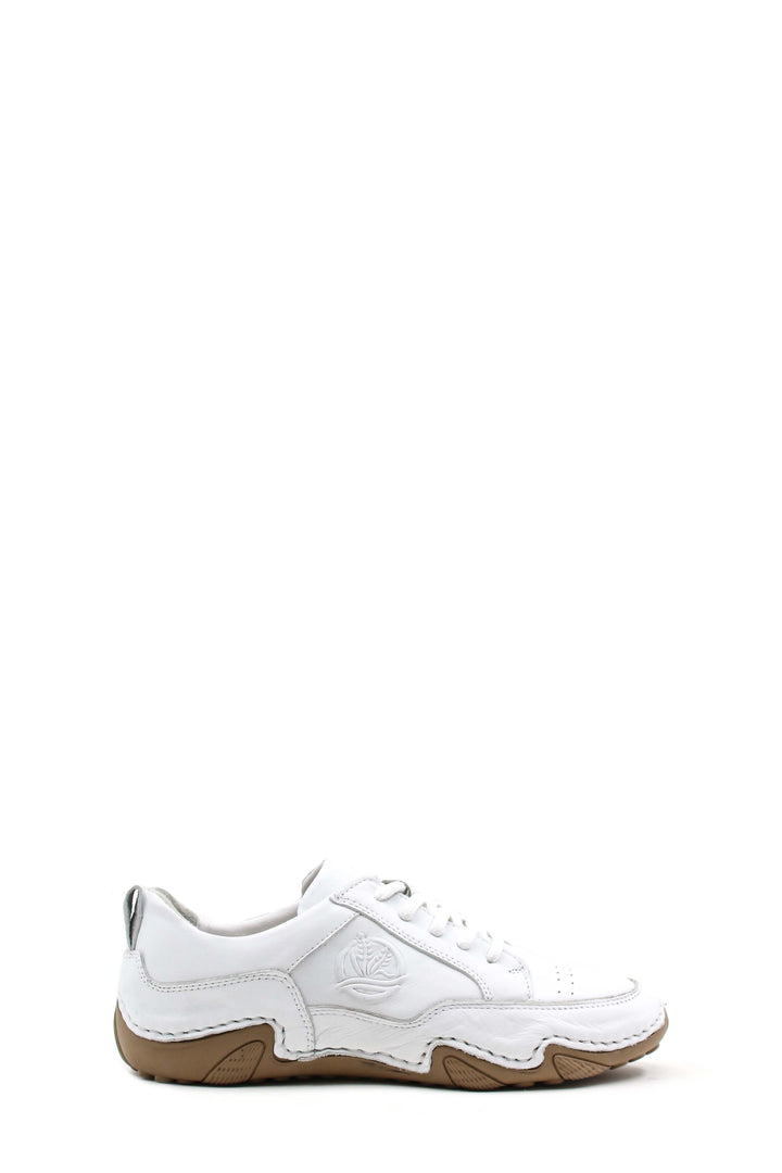 Zapatillas Casual Hombre con Cordones y Piel Blanca con Diseño en Relieve - Wessi