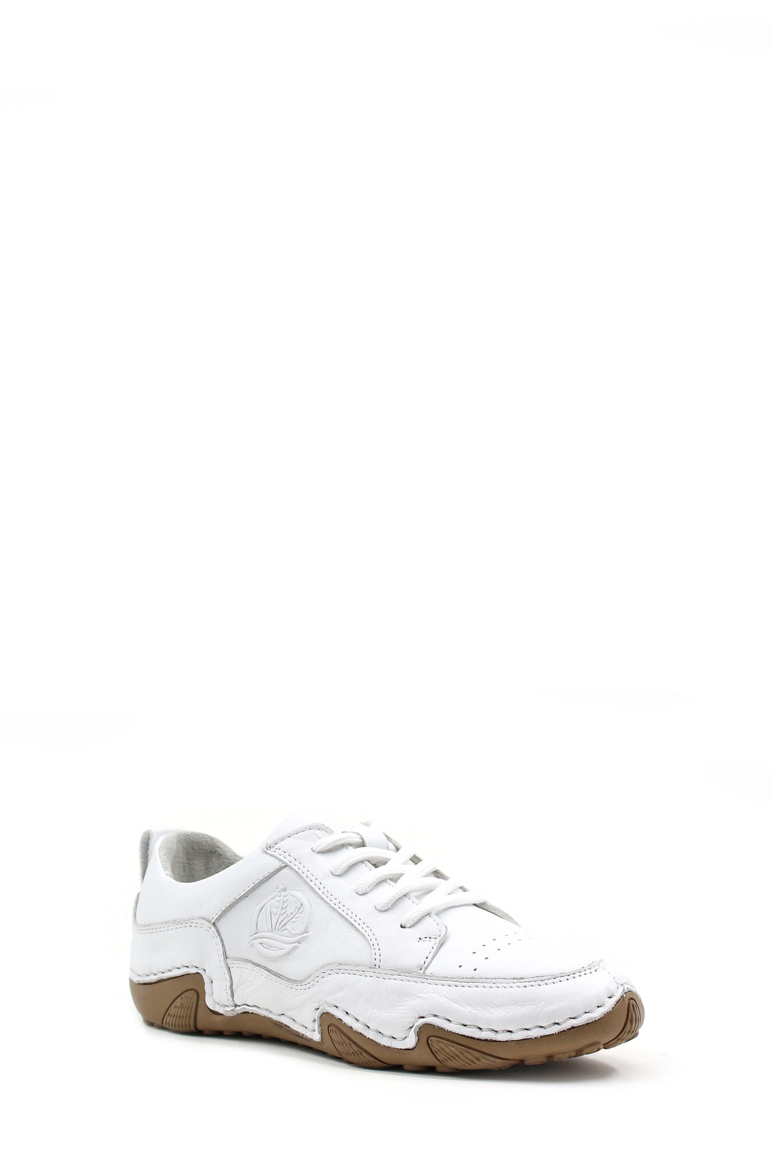 Zapatillas Casual Hombre con Cordones y Piel Blanca con Diseño en Relieve - Wessi