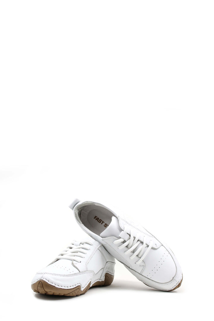 Zapatillas Casual Hombre con Cordones y Piel Blanca con Diseño en Relieve - Wessi