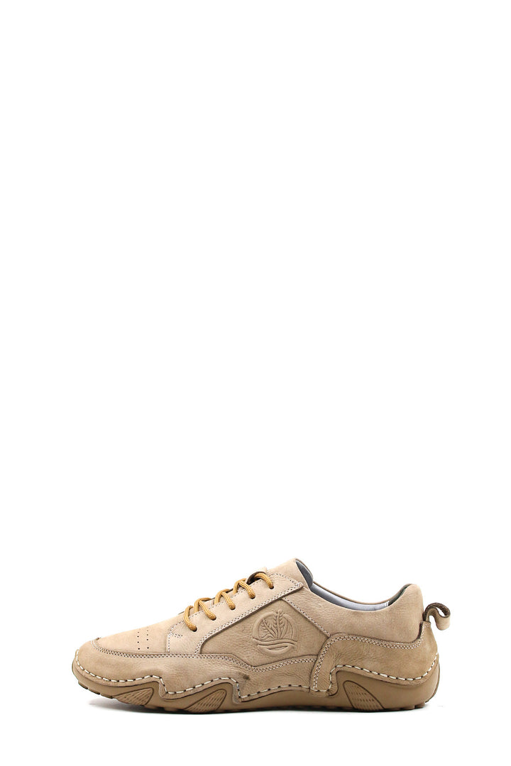 Zapatos Casuales con Cordones de Piel Beige para Hombre - Wessi