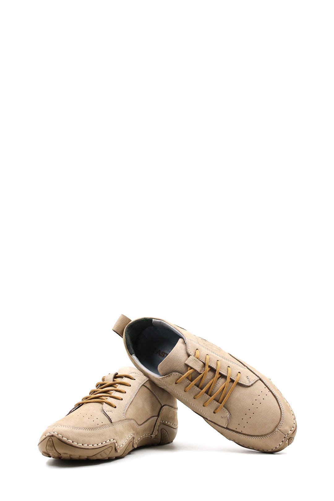 Zapatos Casuales con Cordones de Piel Beige para Hombre - Wessi