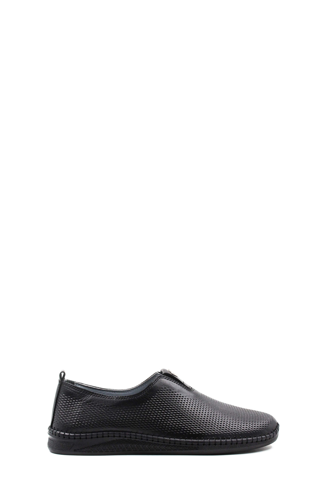 Black Mesh Slip-On Loafers-Wessi