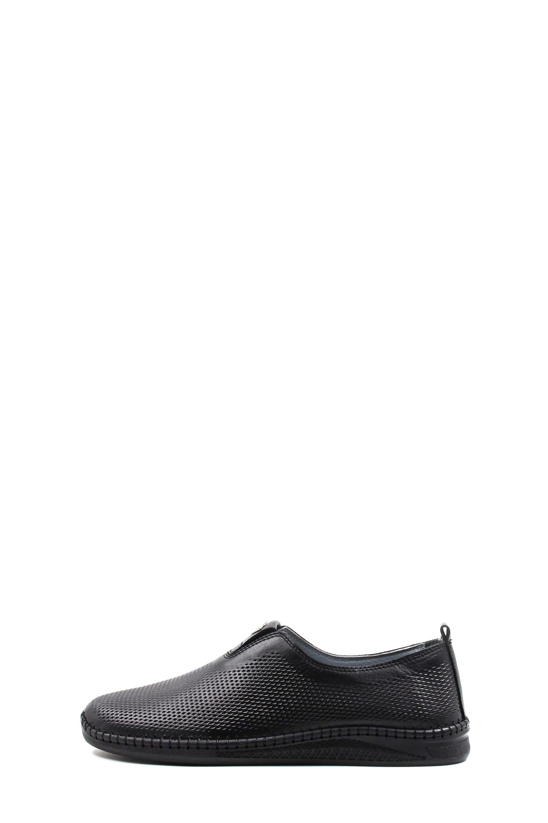 Black Mesh Slip-On Loafers-Wessi