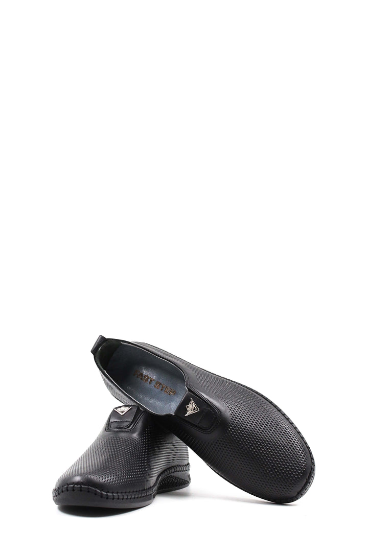 Black Mesh Slip-On Loafers-Wessi