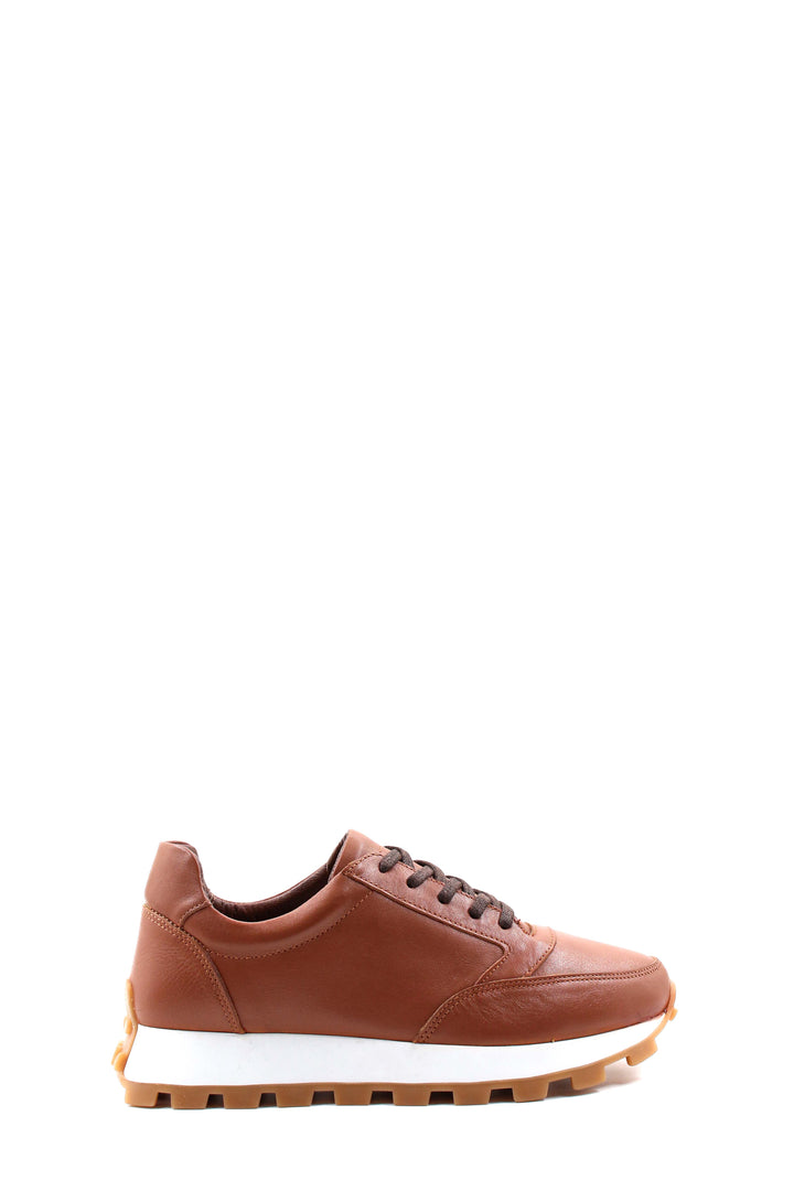 Tan Leather Chunky Sneakers-Wessi