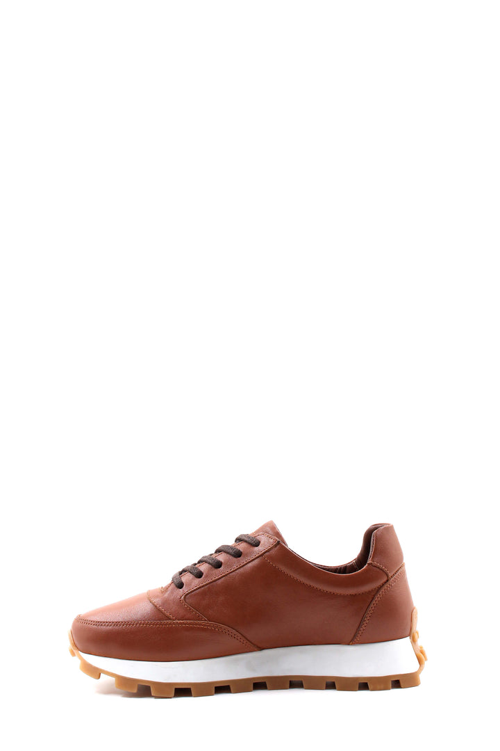 Tan Leather Chunky Sneakers-Wessi