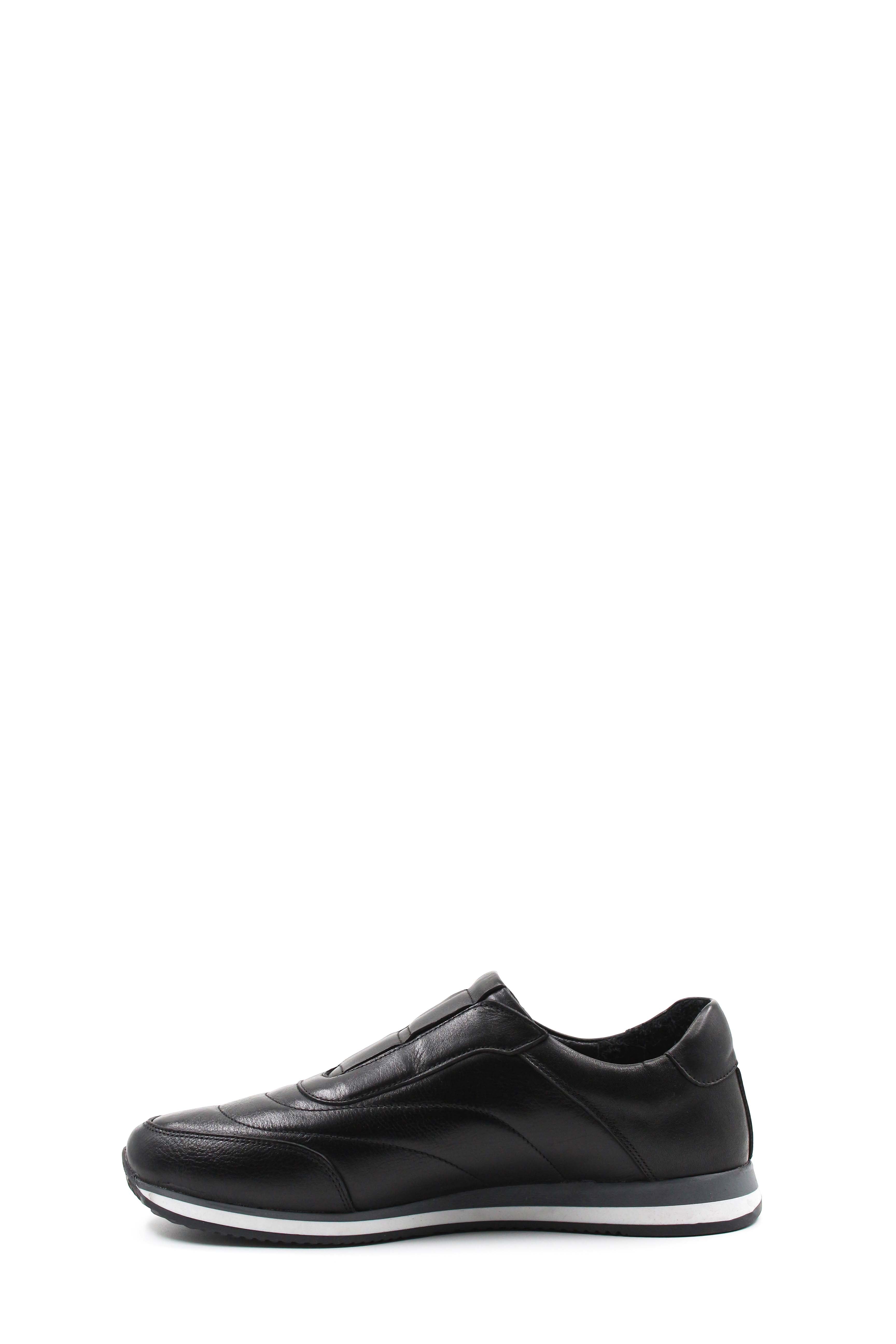 Men s Black Leather Slip On Sneakers Wessi